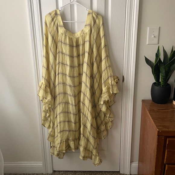 LISA MARIE FERNANDEZ Gathered Checked Linen-Blend Gauze Dress 2 - Picture 5 of 14